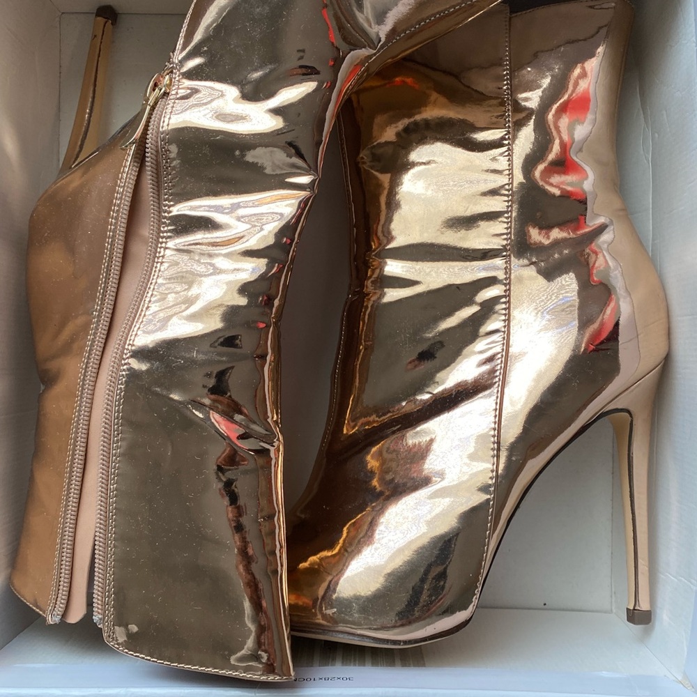 Steve Madden Gold High Heel Boots